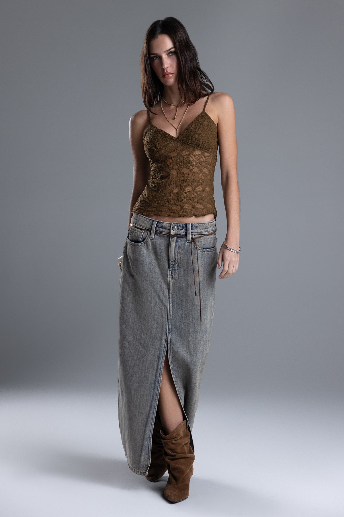 Desiree Denim Maxi Skirt
