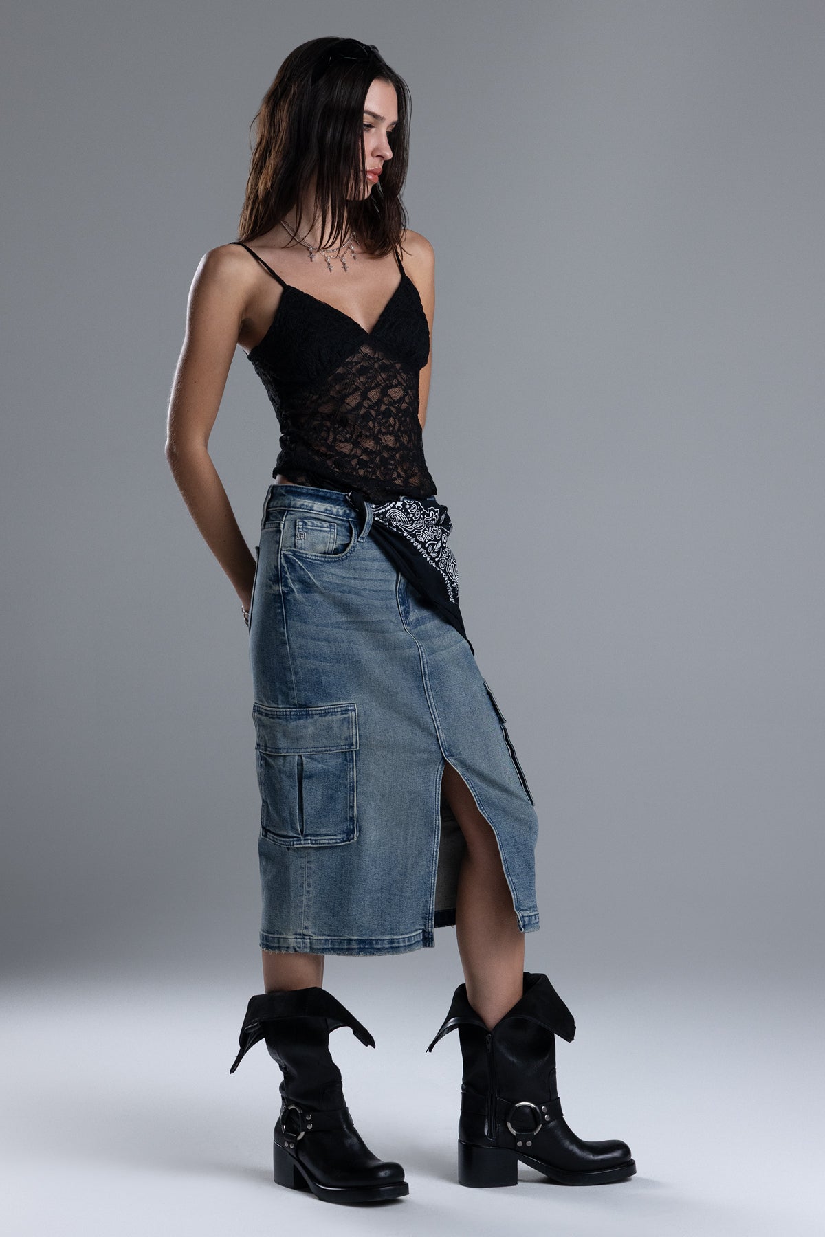 Karla Cargo Midi Skirt