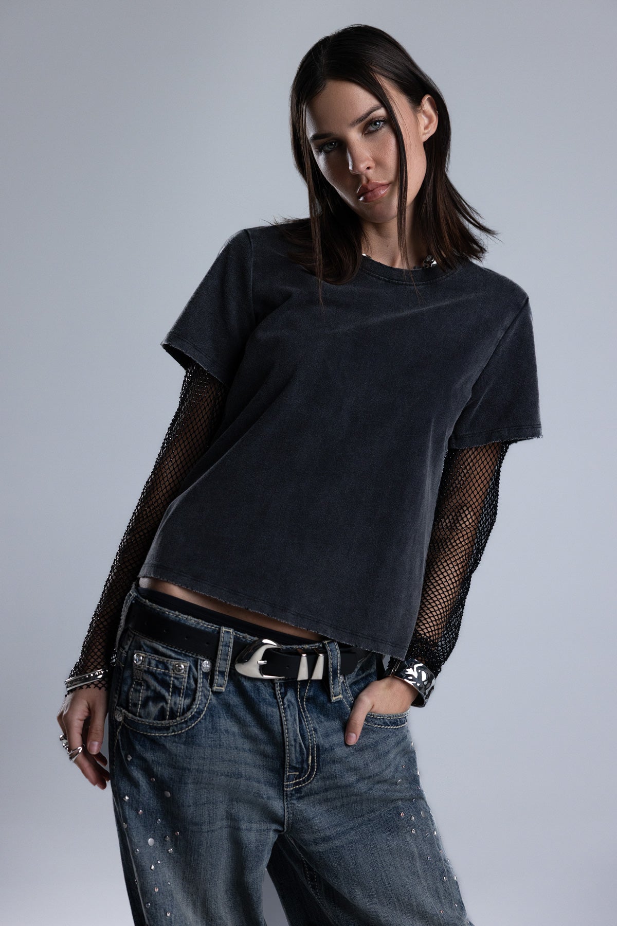 Shiloh Mesh Sleeve Tee