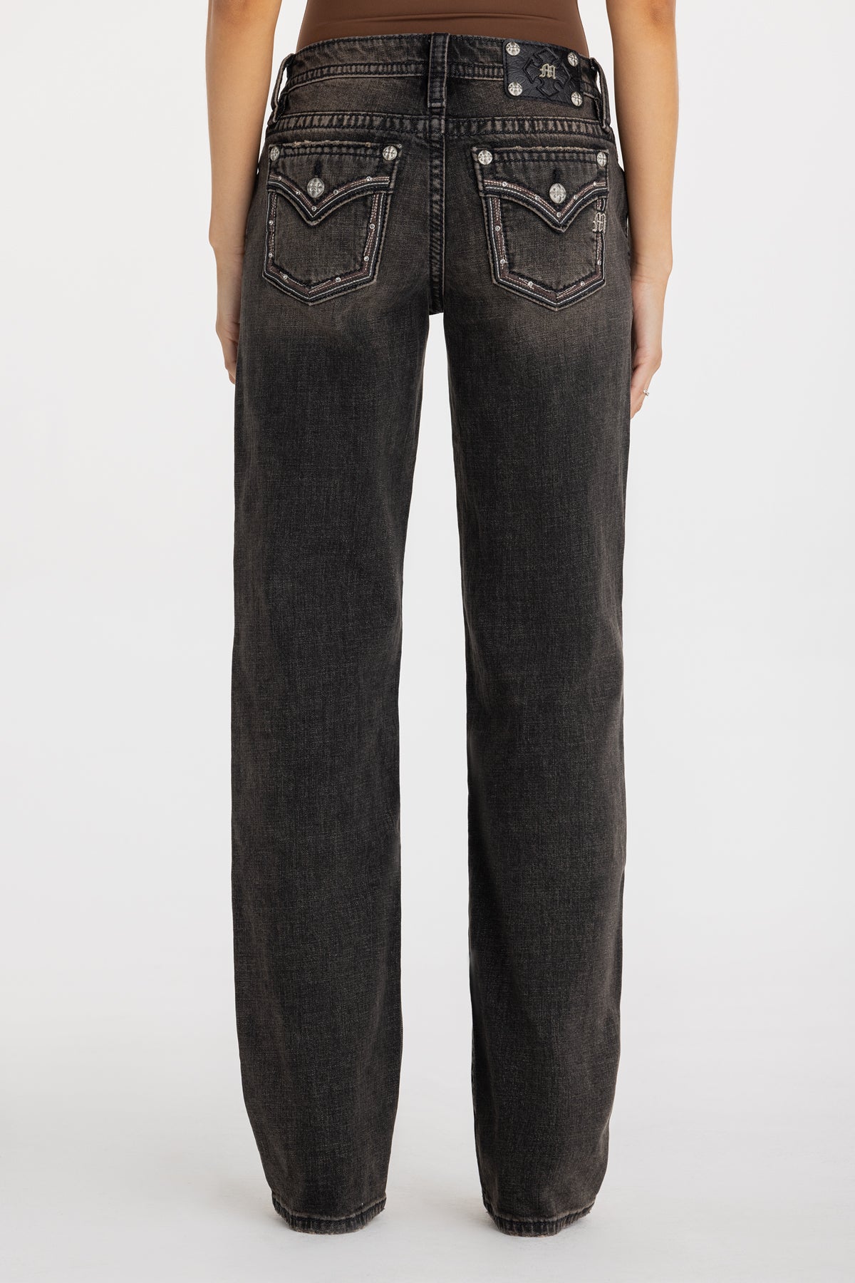 Sedona Border Stitched Low Rise Slim Wide