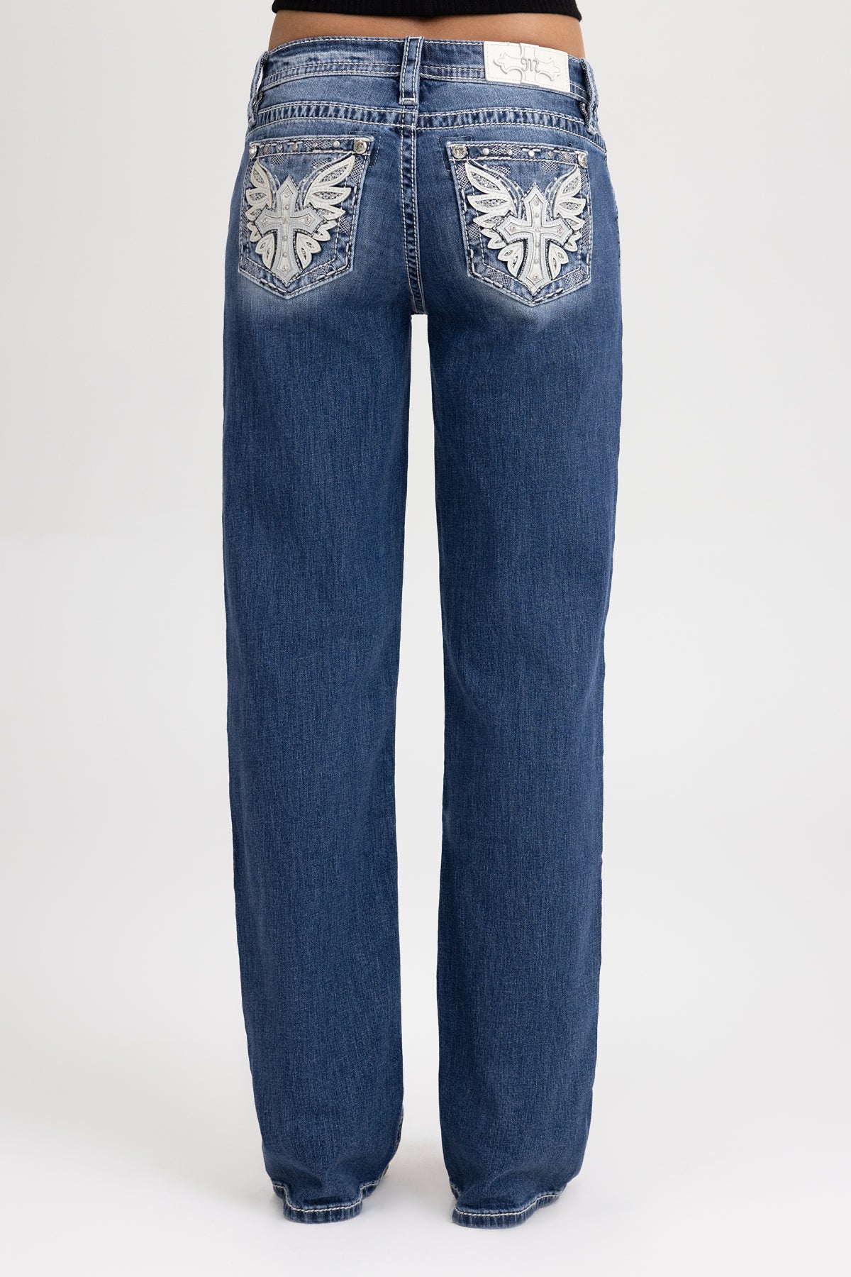 Malika Wing Cross Low Rise Slim Wide