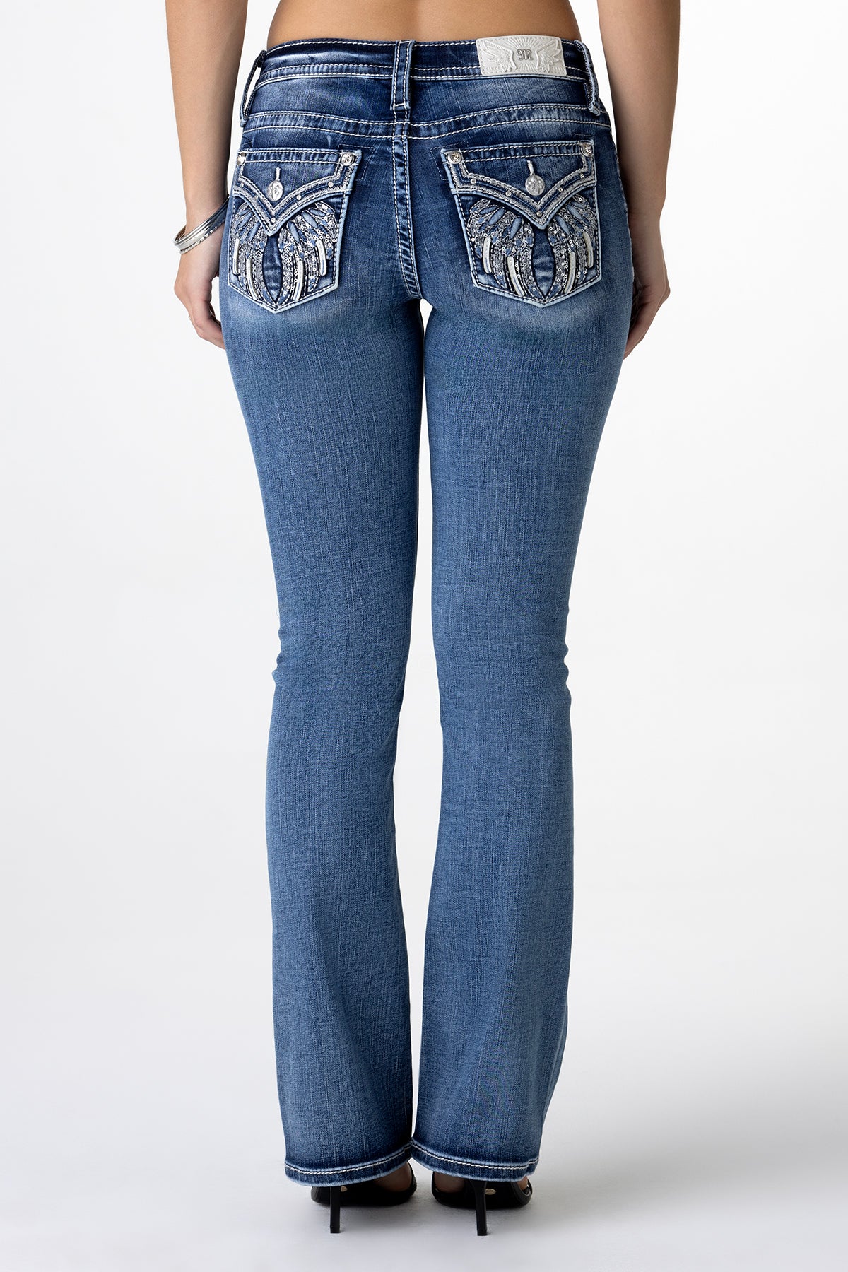 Silver Angel Down Wings Bootcut Jeans