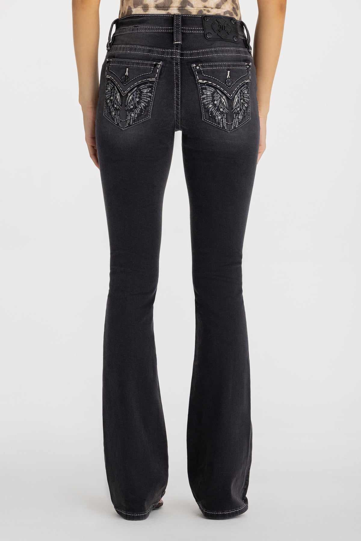 Ziven Wing Stitched Bootcut Jeans